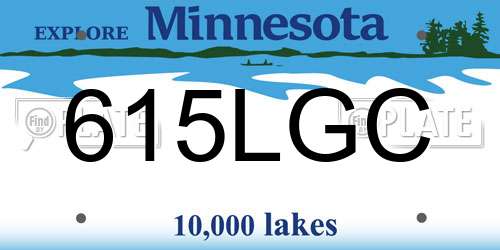 615LGC Minnesota License Plate