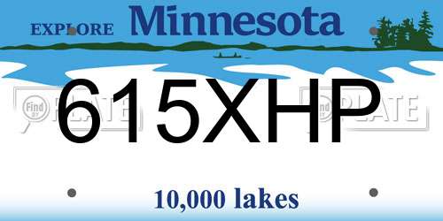 615XHP Minnesota License Plate