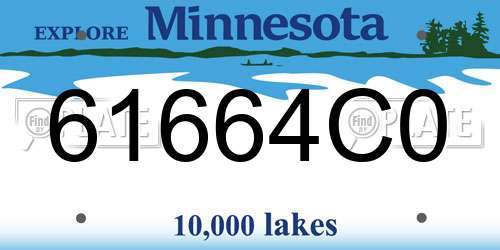 61664C0 Minnesota License Plate