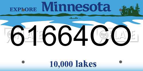 61664CO Minnesota License Plate