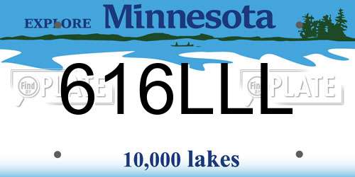 616LLL Minnesota License Plate
