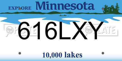 616LXY Minnesota License Plate