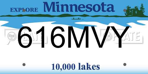 616MVY Minnesota License Plate