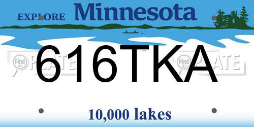 616TKA Minnesota License Plate