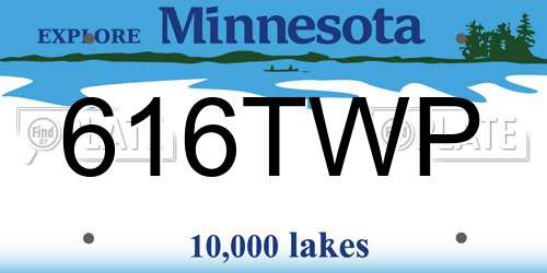 616TWP Minnesota License Plate