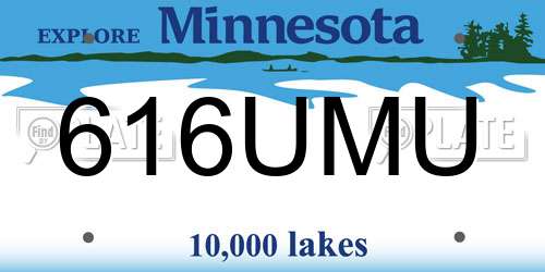 616UMU Minnesota License Plate
