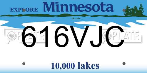 616VJC Minnesota License Plate