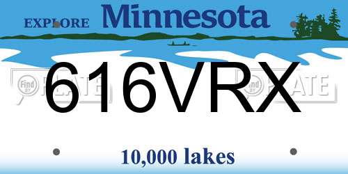 616VRX Minnesota License Plate