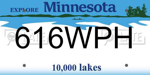616WPH Minnesota License Plate