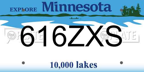 616ZXS Minnesota License Plate