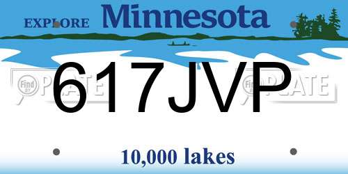 617JVP Minnesota License Plate