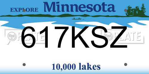 617KSZ Minnesota License Plate