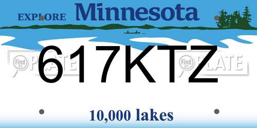 617KTZ Minnesota License Plate