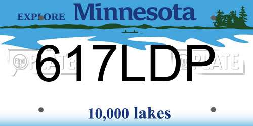 617LDP Minnesota License Plate