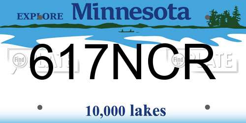 617NCR Minnesota License Plate