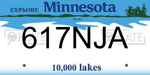 617NJA Minnesota License Plate
