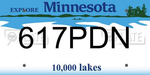 617PDN Minnesota License Plate