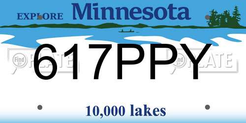 617PPY Minnesota License Plate