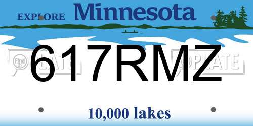 617RMZ Minnesota License Plate