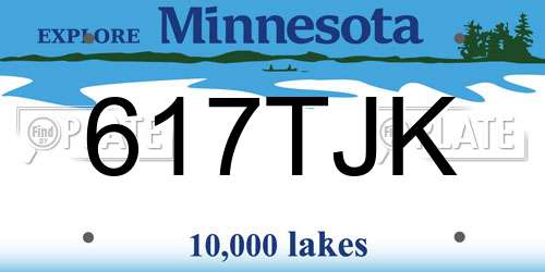 617TJK Minnesota License Plate
