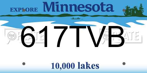 617TVB Minnesota License Plate