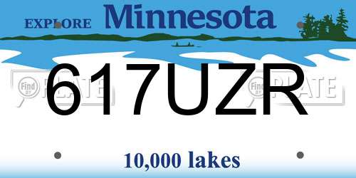 617UZR Minnesota License Plate