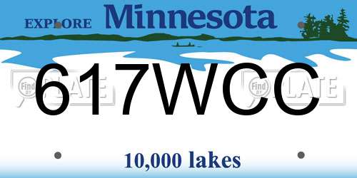 617WCC Minnesota License Plate
