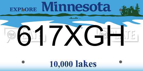 617XGH Minnesota License Plate