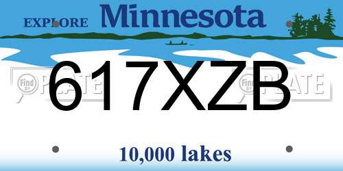 617XZB Minnesota License Plate