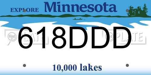 618DDD Minnesota License Plate