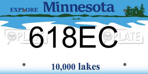 618EC Minnesota License Plate