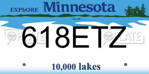 618ETZ Minnesota License Plate