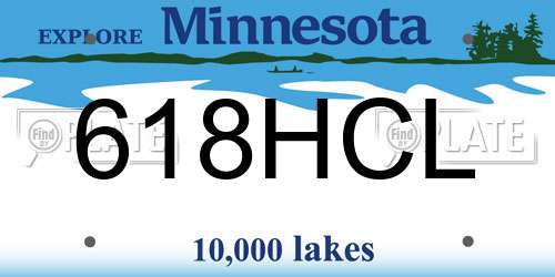 618HCL Minnesota License Plate