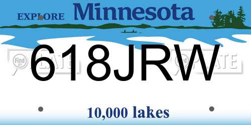 618JRW Minnesota License Plate