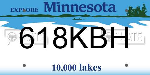 618KBH Minnesota License Plate