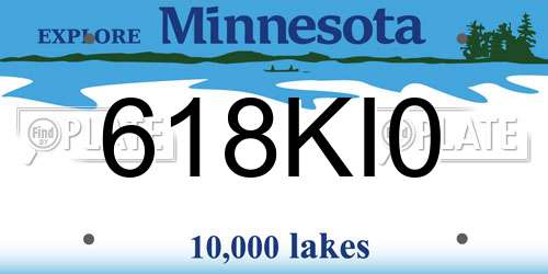 618KI0 Minnesota License Plate