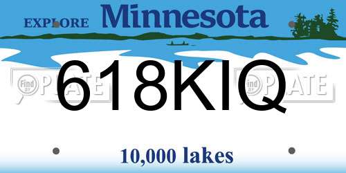 618KIQ Minnesota License Plate