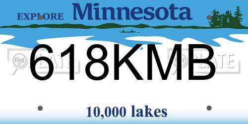 618KMB Minnesota License Plate