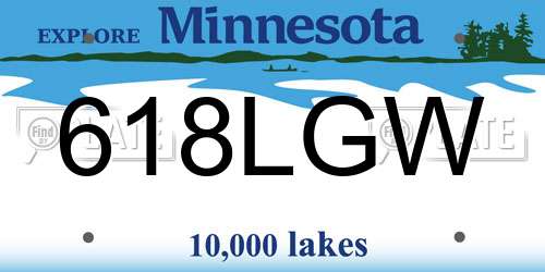 618LGW Minnesota License Plate