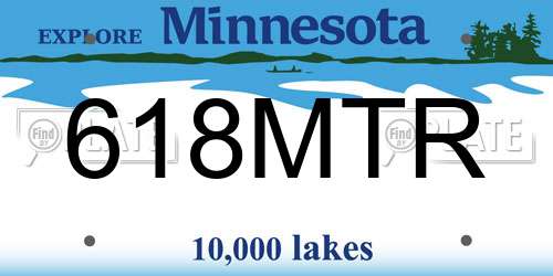 618MTR Minnesota License Plate