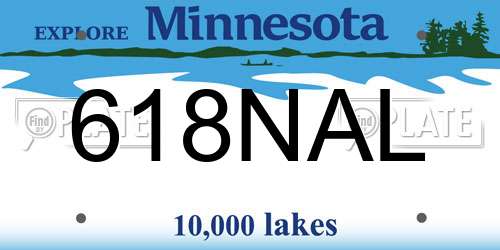 618NAL Minnesota License Plate