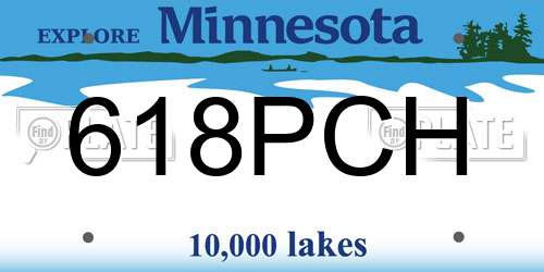 618PCH Minnesota License Plate