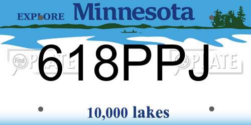 618PPJ Minnesota License Plate