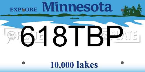 618TBP Minnesota License Plate