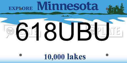 618UBU Minnesota License Plate