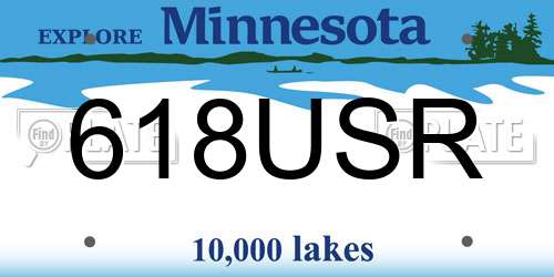 618USR Minnesota License Plate