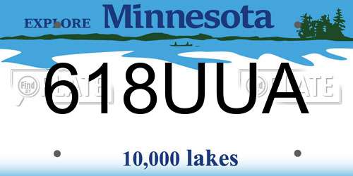 618UUA Minnesota License Plate