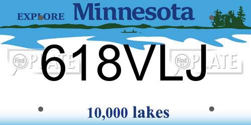 618VLJ Minnesota License Plate