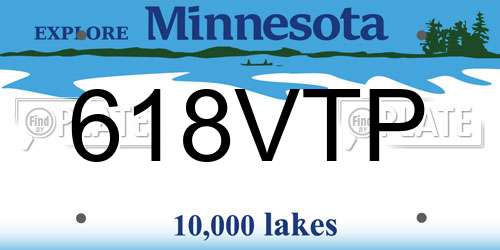 618VTP Minnesota License Plate