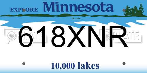 618XNR Minnesota License Plate